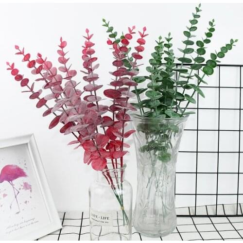 5pcs Artificial Eucalyptus Leaves Simulation Eucalipto Plants Wedding Festival Party Home Garden Greenery Plant Leaf Decorations