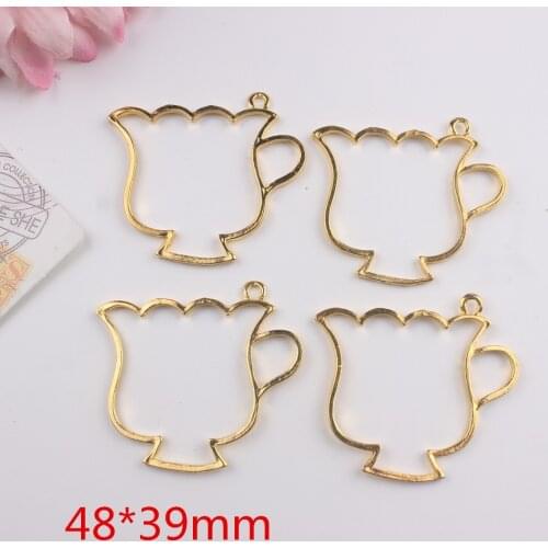 5pcs/lot DIY kawaii oil drip alloy cup shaped frame metal frame hollow shape glue blank
