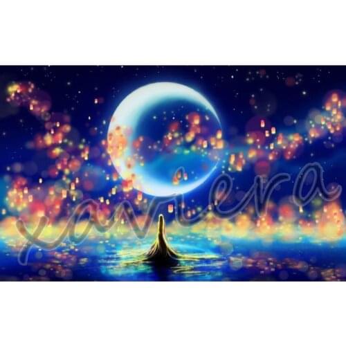 Xaviera Landscape Diamond Painting Moonlight Lantern Night Scene Full Drill Mosaic Embroidery Rhinestone Picture Cross Stitch