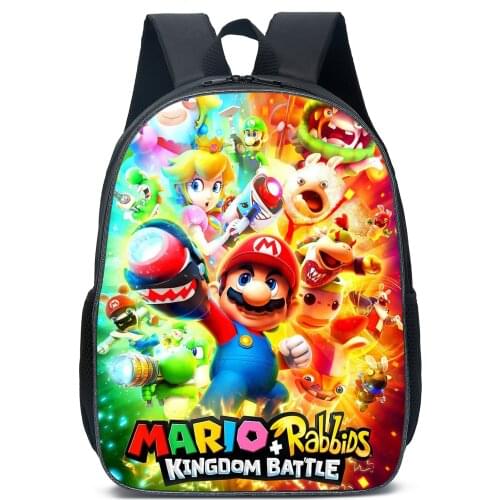 Childrens Backpack Game Mario Bros Pattern Students Backpack Cartoon Design Toddler Boys Girls School Book Bags