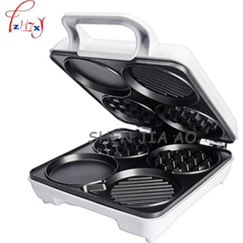 Home multi - functional waffle machine breakfast machine four - hole breakfast machine 1000W muffin machine 220V 1000W 1pc