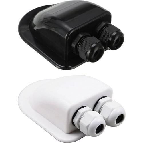 ABS Solar RV Yacht Stand Roof Duct Cable Entry Double Hole Round Junction Box Durable High-quality Solar Battery Panel Tool