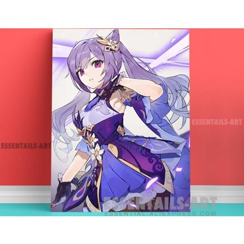 Keqing Genshin Impact Design Canvas Wall Art Painting Decor Bedroom Study studio print Living kid Room Home Decoration Prints