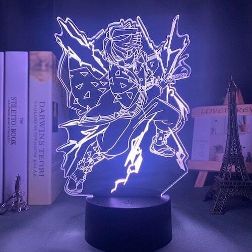Kimetsu No Yaiba LED Night Light Anime Demon Slayer Lamp Agatsuma Zenitsu Light Kids Child Birthday Gift for Bedroom Decor