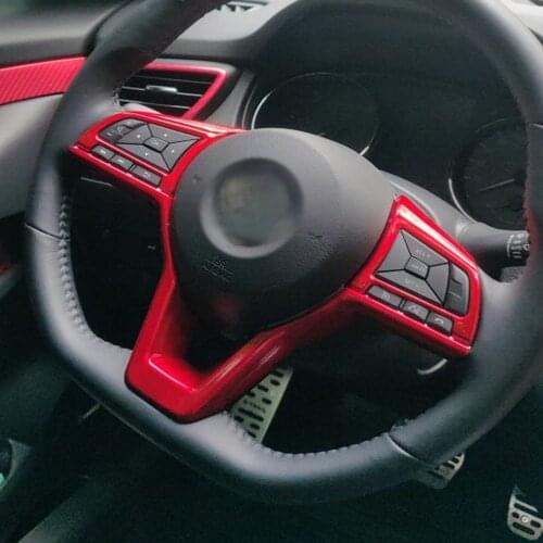 For Nissan Qashqai J11 2017 2018 2019 2020 ABS Carbon Fiber Steering Wheel Button Frame Cover Trim Auto Accessories
