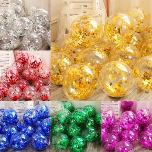 10Pcs/Lot 12Inch Confetti Latex Balloon Red Gold Silver Helium Balloon Birthday Party Wedding Decoration Christmas Globos