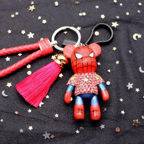 Tassels Handmade DIY Craft Rhinestone Bomgom Cartoon Popobe Gloomy Bear Keychain Cute Bag Charm Holder Cartoon Resin Key Chain