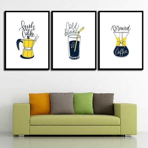 Cartoon Simple Cup Cute No Frame Modern Space Art Canvas Prints Poster Wall Picture Home Decor Painting For Living Room