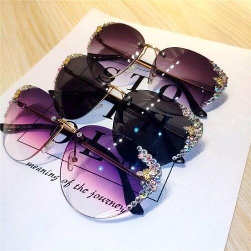 Net Red Ins Cat Eye Sunglasses Inlaid With Diamond Korean Street Photo Driver Sun Protection Female 2020 New