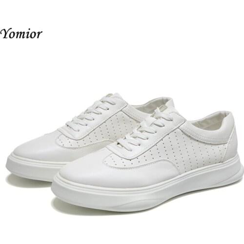 Yomior New Fashion Brand Men Shoes Genuine Leather Loafers Flats Luxury Designer Travel Shoes Summer Breathable White Black