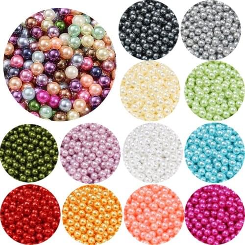 3/4/6/8/10mm Non-porous ABS Color Imitation Pearl Bead DIY Handmade Filling Accessories Materials Decorative Jewelry Making Bead