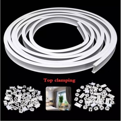 NEW 5m Flexible Ceiling Mounted Curtain Track Rail Straight Slide Windows Plastic Bendable Home Window Decor Accessories
