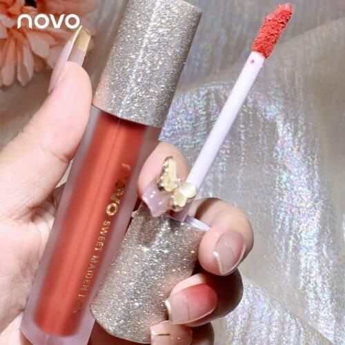 NOVO Hot-selling Love Mist Velvet Air Lip Glaze Matte Soft Mist Long-lasting Color Silky Texture Student Cheap Lip Makeup