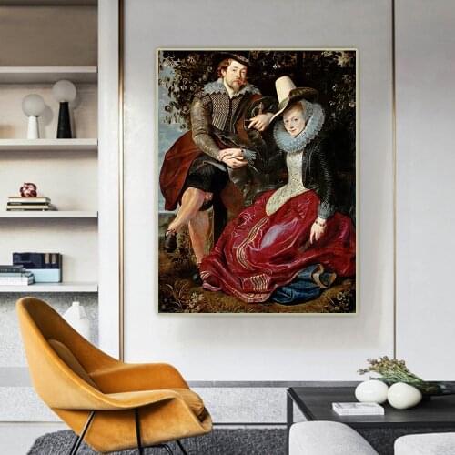 Peter Paul Rubens《The Artist and His First Wife, Isabella Brant, in the Honeysuckle Bower》Canvas Art Oil Painting Decoration