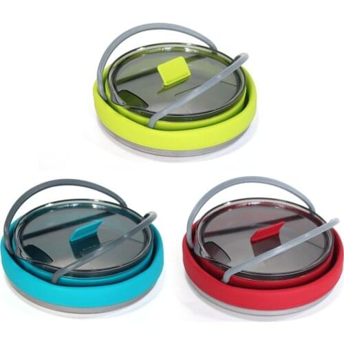 Outdoor Folding Silicone Kettle Portable Mini Boiling Water Pot with Handle Camping Travel Self-Driving Water Kettle Tableware