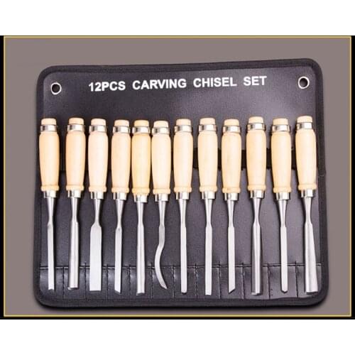 Advanced Professional 12Pcs/set Manual Wood Carving Hand Chisel Tool Set Carpenters Woodworking Carving Chisel DIY Tools