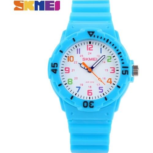 SKMEI Japan Quartz Movement Children Watches Waterproof Jelly Kids Clock Sports Watches PU Strap Wristwatch For Boys Girls 1043