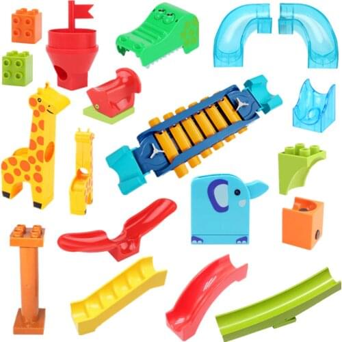 Special Cubes Parts Marble Track Maze Rolling Ball Race System Game Large Building Block Slide Tunnel Swing Catapult Parts