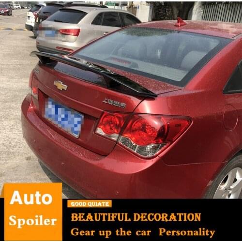 For Chevrolet Cruze 2009-2014 Spoiler Sport ABS Plastic Material Car Rear Wing Black Color Trunk Rear Spoiler With Led Light 13