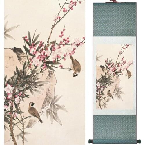 Home Office Decoration Chinese scroll painting birds painting Chinese wash painting Printed painting 052502