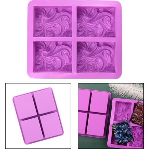 Wave Silicone Soap Mould Homemade DIY Supplies Rectangle Art Soap Mold