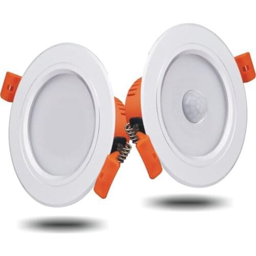 6 pieces/lot LED PIR Motion Sensor Downlights Intelligent Infrared Induction 5W 7W 9W 110-240V Recessed Ceiling Spot Lamp 6500k