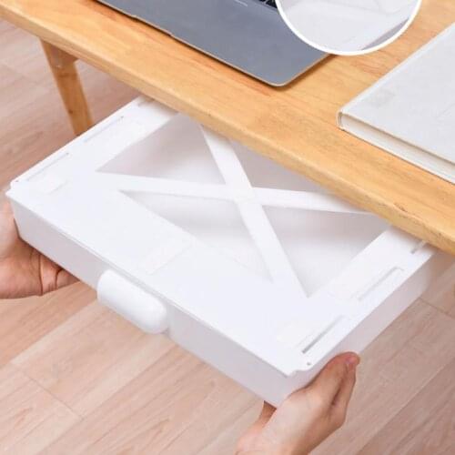 Storage Wall-mounted Drawer Under Table Storage Boxes Hidden Drawers Organise Self-adhesive Pen Container Office Stationery Case