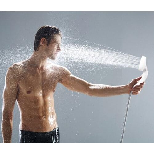 ZhangJi Large Panel 360° Rotating Shower Head Stop Button High Pressure Shower Head Detachable Water Saving Shower Head