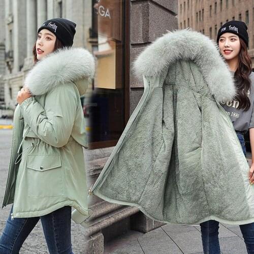 Zipper hooded fur collar parkas women coats thick warm winter coat woman parka long classic female clothing plus size jacket