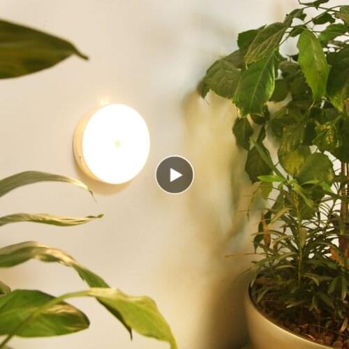 Warm Light Party Motion Sensor LED Night Light USB Rechargeable Energy-saving Bedroom Stairs Intelligent Body Induction Lamp 1pc