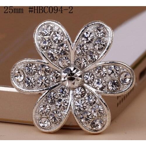 10pcs/lot 2.5cm Alloy hair accessories rhinestone embellishment button hair flower center scrapbooking diy craft supplier