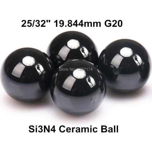 25/32"19.844mm Silicon Nitride Ceramic Ball Si3N4 G20 2PCS/Lot for Bearing,Pump,Valve ball, linear slider 19.844mm ceramic ball
