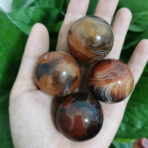 4pcs Natural sardonyx sphere specimen agate crystal balls Reiki Healing Stone