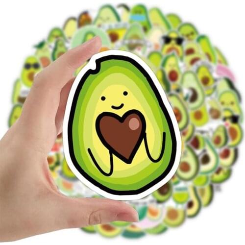 50PCS Avocado Graffiti Stickers Waterproof Stickers DIY Suitcase Stationery Fridge Guitar Decal Sticker for Kids Girl Toy