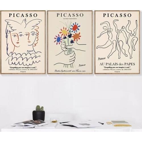 Picasso Matisse Abstract Art Canvas Painting Living Room Bedroom Cafe Internet Nordic Style Wall Art Picture