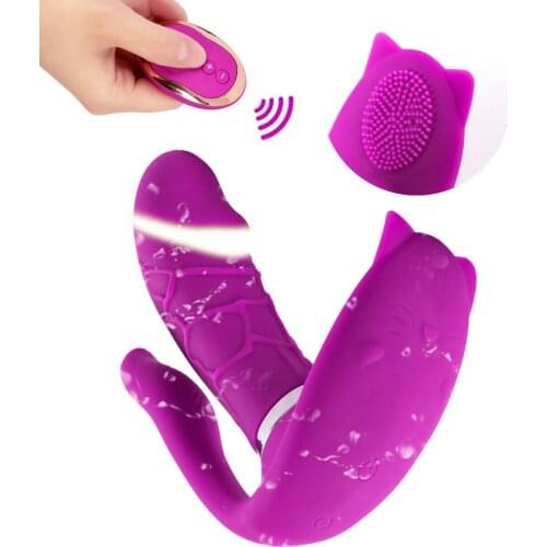 Butterfly Wearable Dildo Vibrator For Women Wireless Remote Anal Vibrators G Spot Stimulator Clitoral Massager Sex Toy Butt Plug
