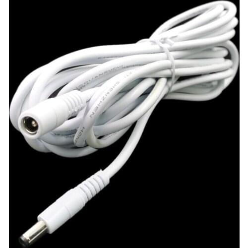 White 5V 3A DC Power Extension Cable DC3.5*1.35 Female To Male Plug Power Pord 1/1.5/3/5m 22AWG
