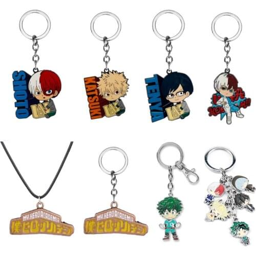 Keychain My Hero Academy Tenya/Shoto/Izuku Key Chain Metal Cartoon Pendant Keyring Buckle Trinket Llavero Chaveiro