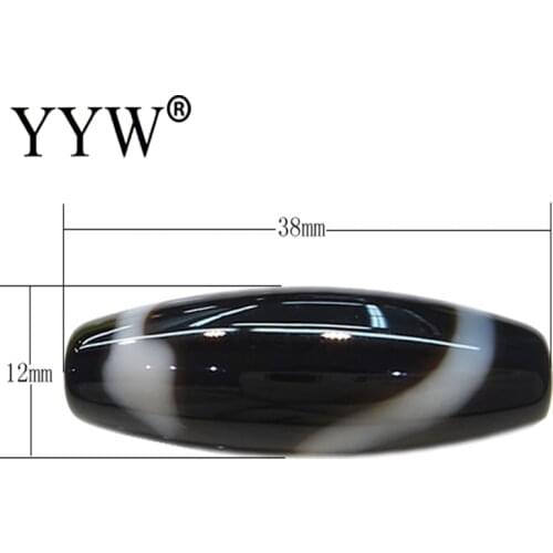 Stone murano Natural Tibetan onyx Dzi Beads Jewellery Oval white snake serpent two tone 38x12x2.50mm Hole:Approx 2mm