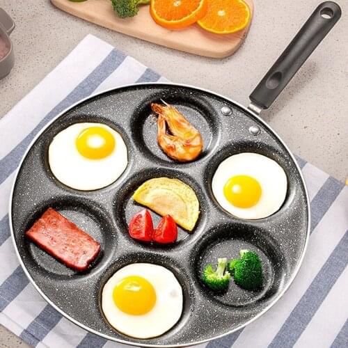Four-hole Frying Pot Thickened Omelet Pan Non-stick Egg Pancake Steak Pan Cooking Egg Ham Pans Breakfast Maker