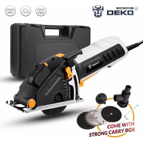 DEKO DKMS85Q1 Mini Electric Circular Saw Power Tools with Laser 4 Blades Dust passage Allen key Auxiliary handle BMC Box