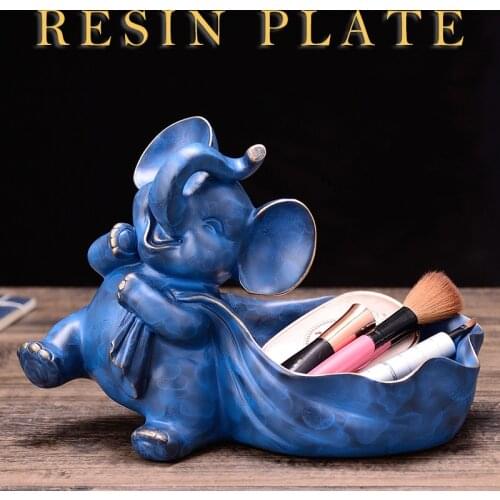 European Resin Animal Sundries Cosmetics Storage Box Crafts Decoration Home Livingroom Creative Phone Key Elephant Box Ornaments