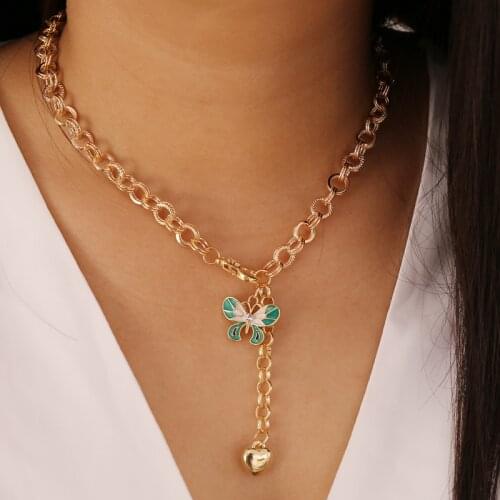 Find Me 2020 New Multilayer Long Chain Collar Necklace Vintage Animal Butterfly Necklace Women Jewelry Accessories