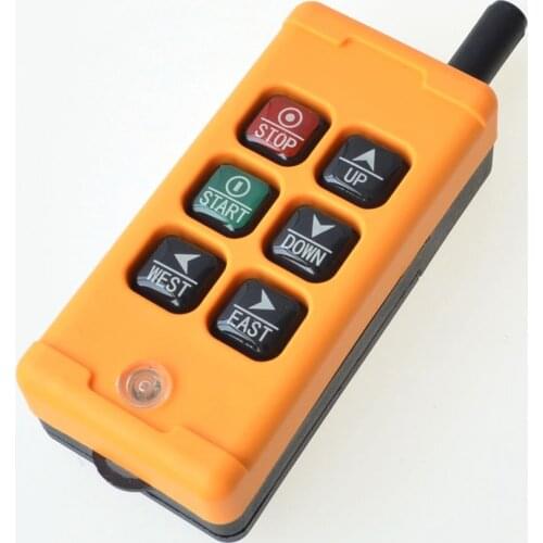 HS-6 220VAC 6 Buttons 2 Motions 1Speed Hoist Crane Truck Winches Radio Remote Control System