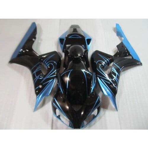 Injection 100% fit for Honda fairing kit CBR1000RR 2006 2007 black blue motorcycle fairings set CBR1000RR 06 07 OT24