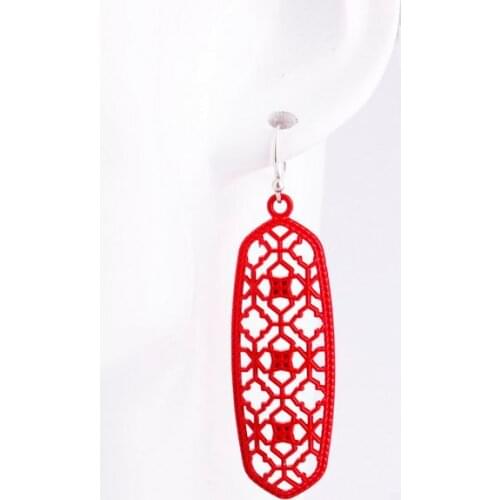 Hot New Desigher Inspired Cut Out Oval Filigree Dangle Drop Statement Earrings for Women Morocco Drops