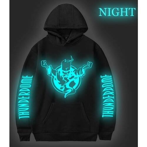 Men/Women Thunderdome Luminous Hoodie Hardcore Wizard Printed Sweatshirts Teens Casual Tops Hip Hop Streetwear Clothes Male