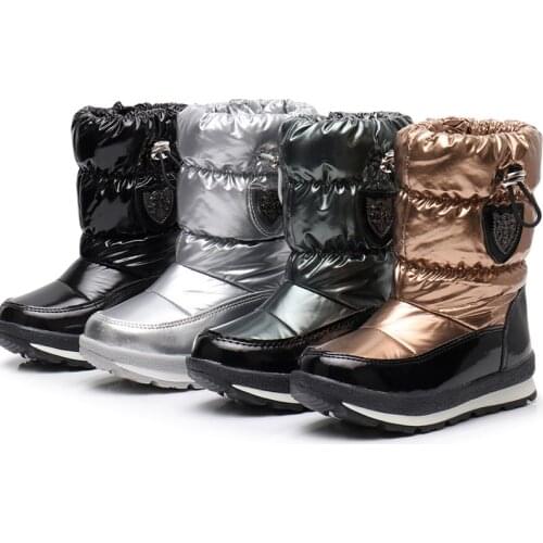 2021 Winter New Children Ski Shoes Girls Snow Boots Boys Outdoor ski Shoes Men Women Mid-Tube Wool Thick Warm Cotton Choes