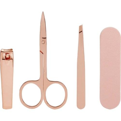 New 4pcs/Set Rose Gold Color Stainless Steel Manicure set Professional nail clipper Kit of Pedicure Trimmer Cutters