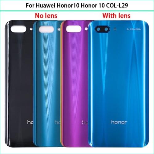 New For Huawei Honor10 Housing Case For Huawei Honor 10 COL-L29 Battery Back Cover Door Rear Glass Panel Adhesive Replacement